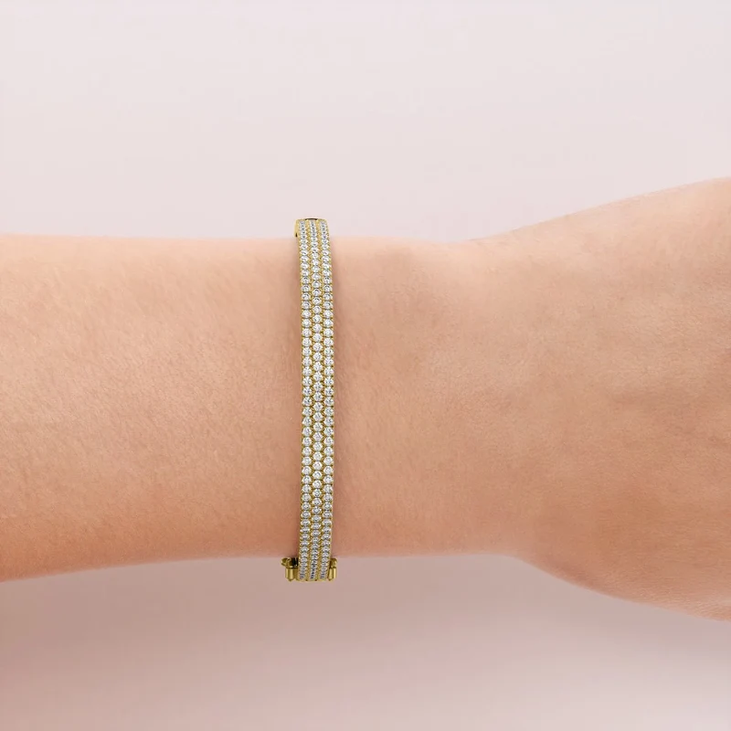 Bracelet Pavé à 3 Rangées – Image 4