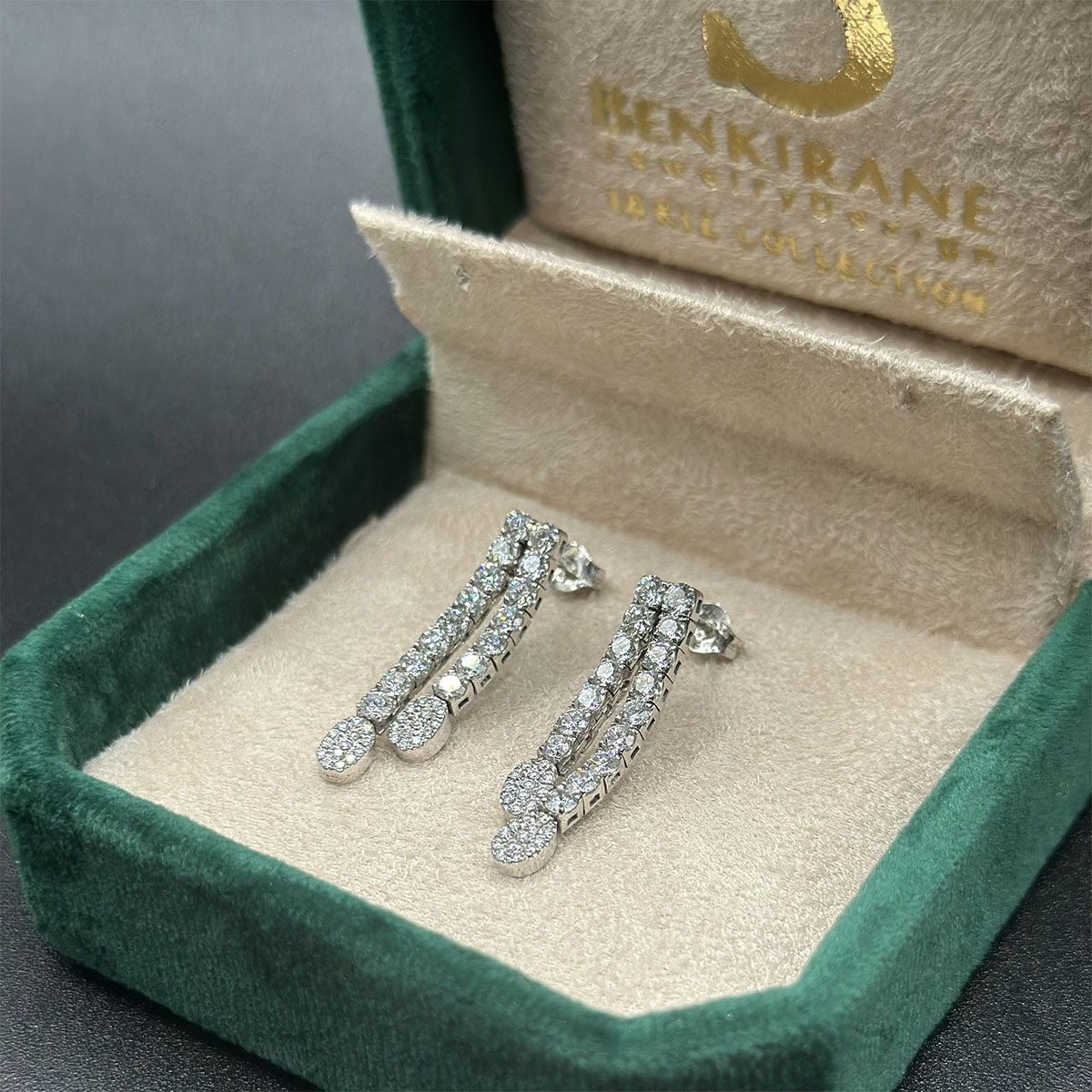 Boucles d'oreilles en diamant 18K – Brillance parfaite – Image 3